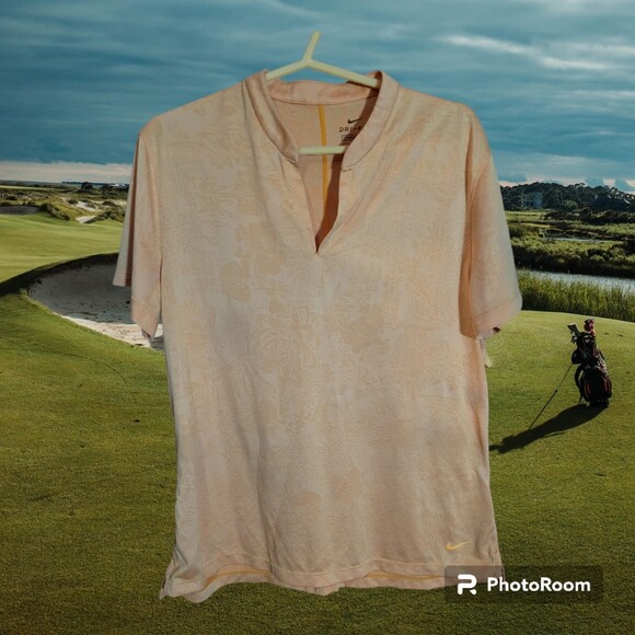 Nike Dri Fit  Standard Fit  Floral Imprint Women's Size L Polo (P51) - Picture 1 of 2